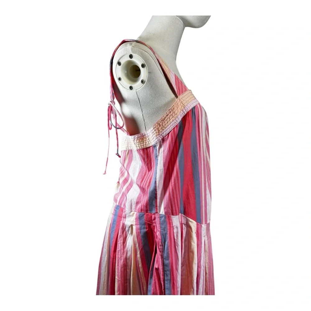 NWT Free People Striped Tie-Shoulder Maxi Dress with Pockets Size S
